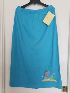 NWT The Quacker Factory Women Umbrella Hemline Long Skirt Blue SZ Large - Picture 1 of 3