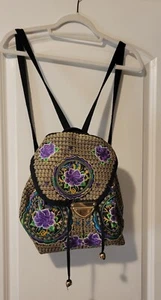 Handmade Vintage Ethnic Embroidered Flower Backpack Women Shoulder Handbags Bag - Picture 1 of 6