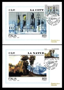ITALIA REP. - 2000 - Avvento anno duemila (3) - La Natura - La Città - Bild 1 von 1