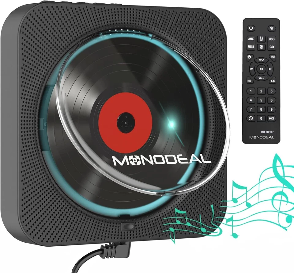 Bluetooth MINI CD Player eingebauten HiFi Lautsprechern Desktop CD-Player DE - Bild 1 von 4