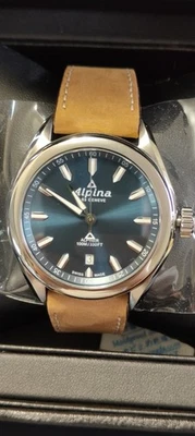 Alpina Alpiner Quartz AL240X4E6 Men's Watch 42mm Blue Dial  Leather Strap NEW - Image 1 of 4