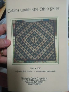 "Cabins Under the Ohio Skies" Ruthie's Quilt Creations Patrón 84" y 108" Tallas - Imagen 1 de 2