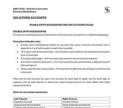 SQE1 (FLK1 & FLK2) Revision Notes Guide - Passed January 2025 - Image 1 of 4