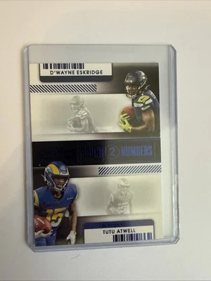 2021 Panini Contenders  Round 2 Numbers Tutu Atwell & Dwayne Eskridge Green - Image 1 of 2