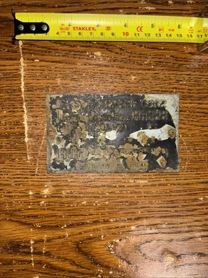 Kaiser frazer Vintage Corp Plate Serial Antique Car - Image 1 of 4