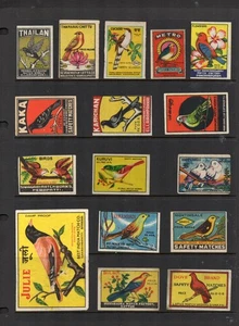 Matchbox Labels early Made in INDIA all different varieties of BIRDS #432 - Picture 1 of 1