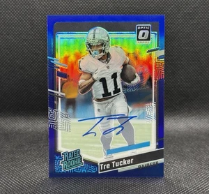 2023 PANINI DONRUSS OPTIC TRE TUCKER #261 RATED ROOKIE BLUE PRIZMS AUTO 04/99 - Picture 1 of 2