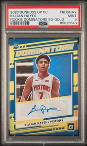 2020 Panini Donruss Optic Killian Hayes Rookie Dominators Gold Auto /10 - PSA 9 - Picture 1 of 2