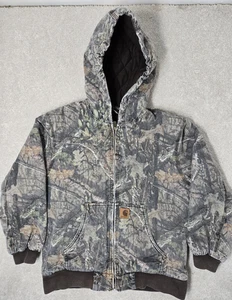 giacca carhartt giovanile mimetica grande 14-16 rovere muschiato trapuntato foderato cappuccio isolato - Foto 1 di 13