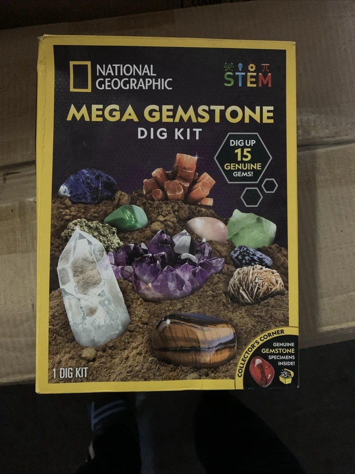 National Geographic Mega Gemstone & Fossil Dig Kit Stem SEALED - Image 1 of 1