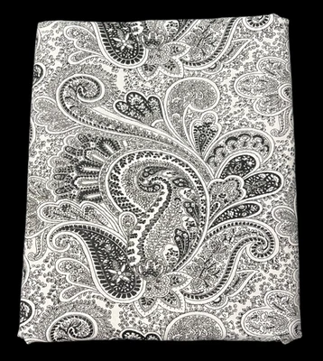 Premier Print Class Paisley Duck Fabric 4.25 Yds Plus Extra Black White Gray - Image 1 of 4