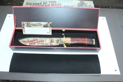 Cuchillo Bowie vintage California Gold Rush en caja de coleccionista con certificado Foto 1 de 4