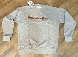 Hidden NY Crewneck Sweatshirt Grey Long Sleeve Size S Hidden New York Rare - Picture 1 of 1