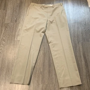 Vtg Brooks Brothers 36x32 Tan Brown 100% Wool Pleated Cuffed Mens Dress Pants - Picture 1 of 8