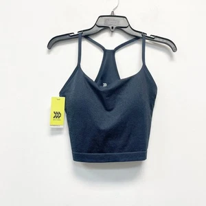 All In Motion Women's Black Seamless Light Support Racerback Sports Bra Size - Picture 1 of 4