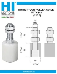 GUÍA DE RODILLOS DE NAILON BLANCO BENINCA HI-MOTIONS CON PIN - 6 PIEZAS (220.3) - Imagen 1 de 4
