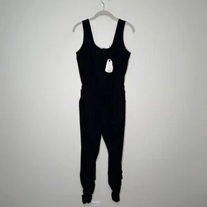 PrAna Railay Jumpsuit Womens XS Outdoors Hiking Camping Black Gathered Hem - Picture 1 of 12