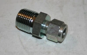 3/8" Tube x 1/2" MNPT Steel Compression Fitting Swagelok S-600-1-8 - Picture 1 of 2