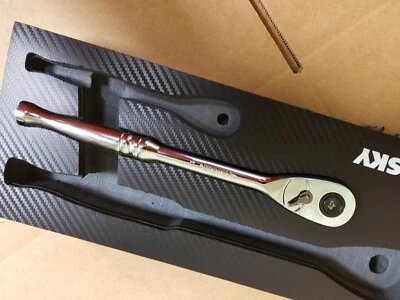 BRAND NEW HUSKY 3/8 Drive CHROME POLISH RATCHET Long Beam Extended 2.5 Arc Swing - Image 1 of 4