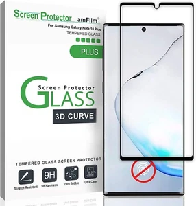 Galaxy Note 10 Plus (+) amFilm Real Full Cover Tempered Glass Screen Protector - Picture 1 of 8