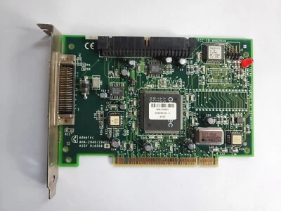 RARE VINTAGE ADAPTEC AHA-2940 2940U SCSI 50 PIN PCI CONTROLLER CARD - PULLS - Image 1 of 4