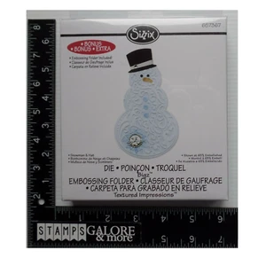 SIZZIX ELLISON PROVO STANZFORMEN 657367 BIGZ SNAWMAN & HAT EMBOSSING FOLDER #S45 - Bild 1 von 2