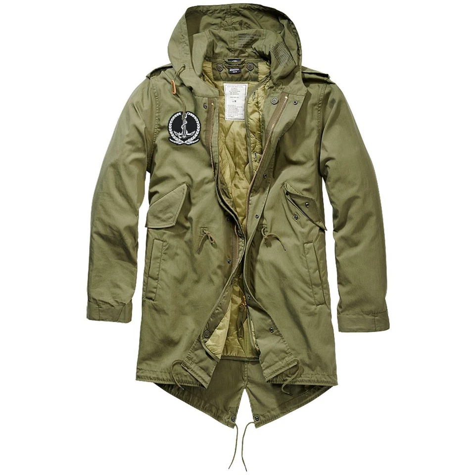 Herren Fishtail Parka lang mit heraustrennbaren Futter Hafen und Anker Winter - Bild 1 von 1