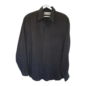 Vtg 90s Soul To Soul Men Size L Dress Shirt Long Sleeve Pocket Black Aussie Made - Picture 1 of 8