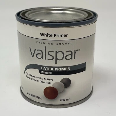 Valspar 65054 高级珐琅白色乳胶底漆,内部 1/2 品脱快速发货 — 第 1/4 张图片