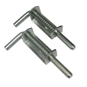 Spring Loaded Shoot Bolts X2 (Zinc Plated Drop Bolt Field Gate Stable Door) - Picture 1 of 12