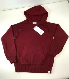 Sovereign Code Los Angeles Burgundy Knit Sweater Size 10 Boys Hooded Rib Radar - Picture 1 of 4