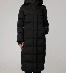 NWT Soia & Kyo Talyse Water Resistant 90% Down Long Hooded Parka Bib Black SZ Xl - Picture 1 of 4