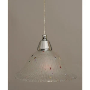 Toltec Lighting Cord Mini Pendant, Chrome, 10' Frosted Crystal Glass - 22-CH-731 - Picture 1 of 1