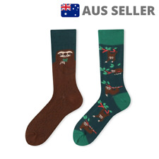 Unisex Sloth Leaf Funny Novelty Socks Christmas Gift