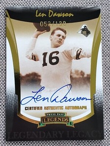 LEN DAWSON 2006 Press Pass Legends Legendary Legacy AUTO SIGNED #ED /130 Card