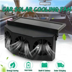 Solar Power Auto Car Cooling Fan Cooler Window Air Vent Exhaust Ventilation - Picture 1 of 11