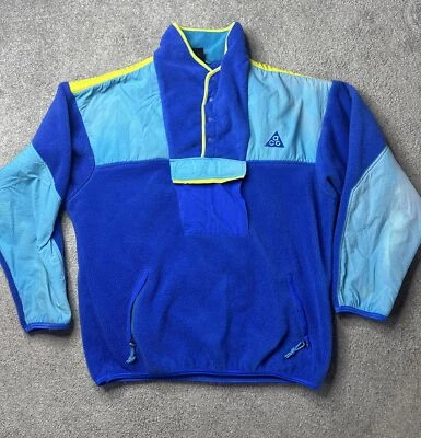 De colección Años 80 Nike ACG Devils Tower Vellón Pull Over Azul Para Hombre Talla XL Foto 1 de 4