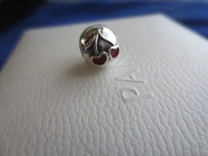 GENUINE PANDORA STERLING SILVER + RED ENAMEL CHERRY CLIP CHARM - 791093EN39 - Picture 1 of 11