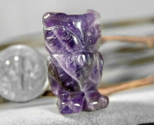 Amethyst Owl Spirit Animal Totem Fetish Stone Figurine 7472 - Picture 1 of 7