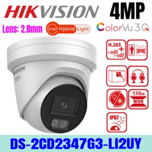 Hikvision DS-2CD2347G3-LI2UY 4MP Smart Hybrid Light ColorVu 3.0 IP POE Camera UK - Picture 1 of 9