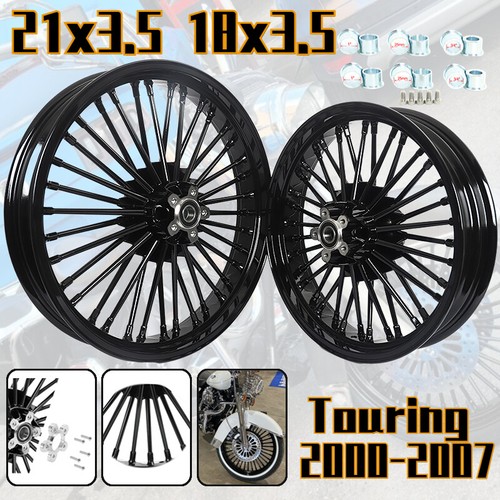 2000-2007 Harley Road King Glide FLHT FLHR FLHX 21 & 18 Fat Spoke ...