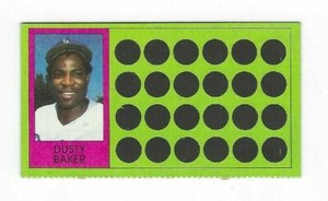 1981 TOPPS SCRATCH OFF DUSTY BAKER #71 OF 108 LOS ANGELES DODGERS