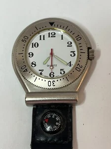 Working Men's Silver Croton Quartz Pocket Watch With Belt Attachment FR - Picture 1 of 8