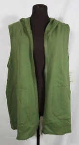 Nomadic Traders Green Stretchy Vest Hood Cotton Blend Pockets Zipper NWT XL - Picture 1 of 9