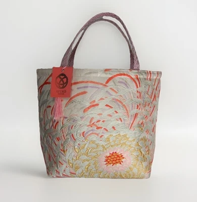 Bolsa Obi Kimono 100% Seda Única – Bolsa Tote Artesanal Japonesa Upcycled - Imagem 1 de 4