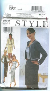 Style 2931 MISSES' Lined Jacket, Dress, Top, & Skirts SZ 6-16 UNCUT 1997 - Picture 1 of 3