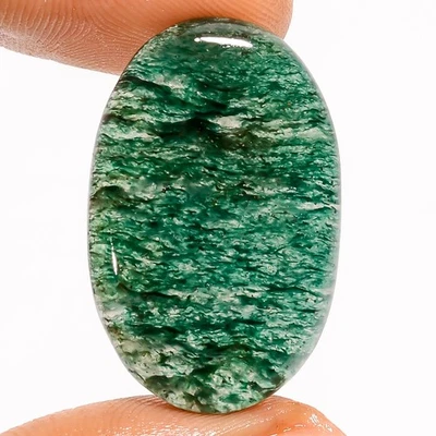 100% Natural Green Aventurine Oval Shape Cabochon Gemstone 24 Ct 28X18X4mm UG284 - Image 1 of 2