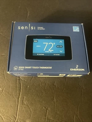 Emerson Sensi Smart WiFi Touch Screen Thermostat ST75U - NEW And SEALED (BLACK) - Image 1 of 4
