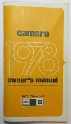 Chevrolet Camaro 1978 manual del propietario Foto 1 de 3
