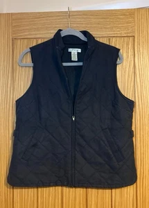 Orvis Ladies Quilted Gilet Size Medium Navy Blue Zip Up - Picture 1 of 2